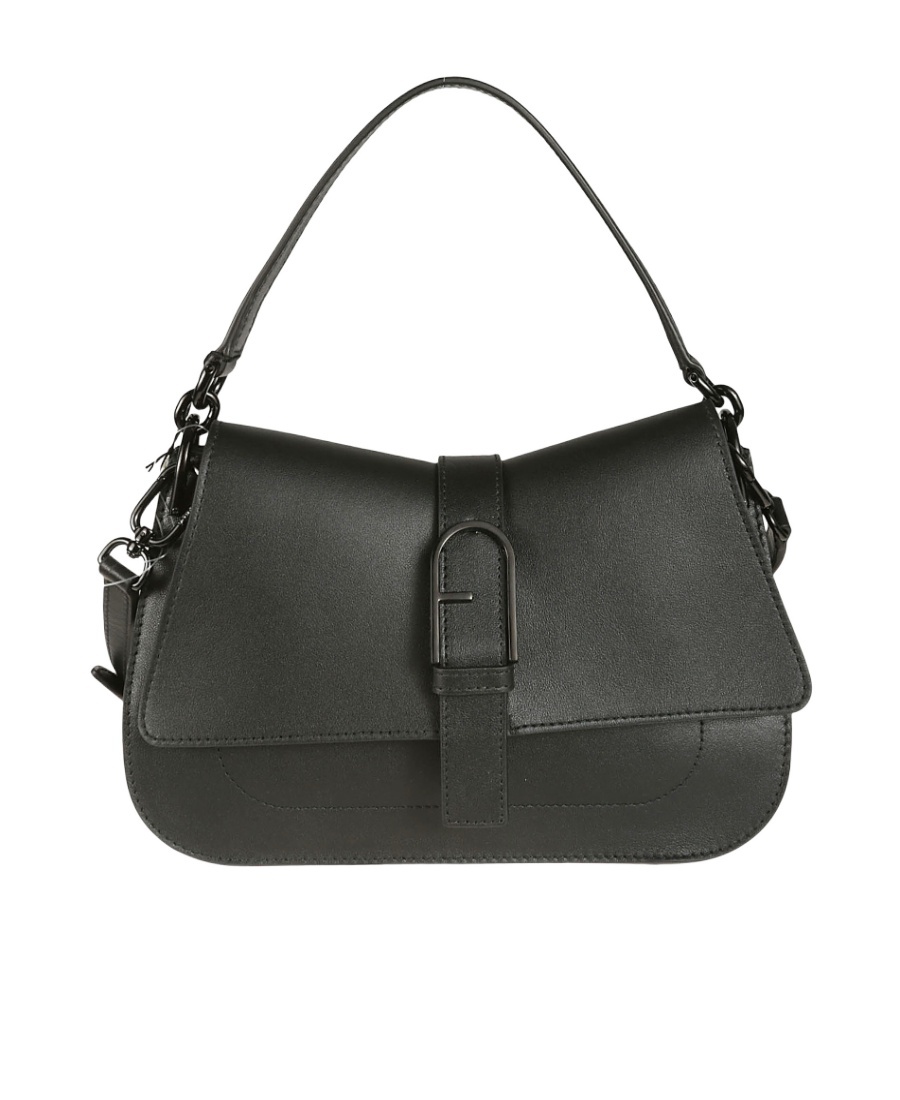 Furla Flow Mini Black Handbag In Black