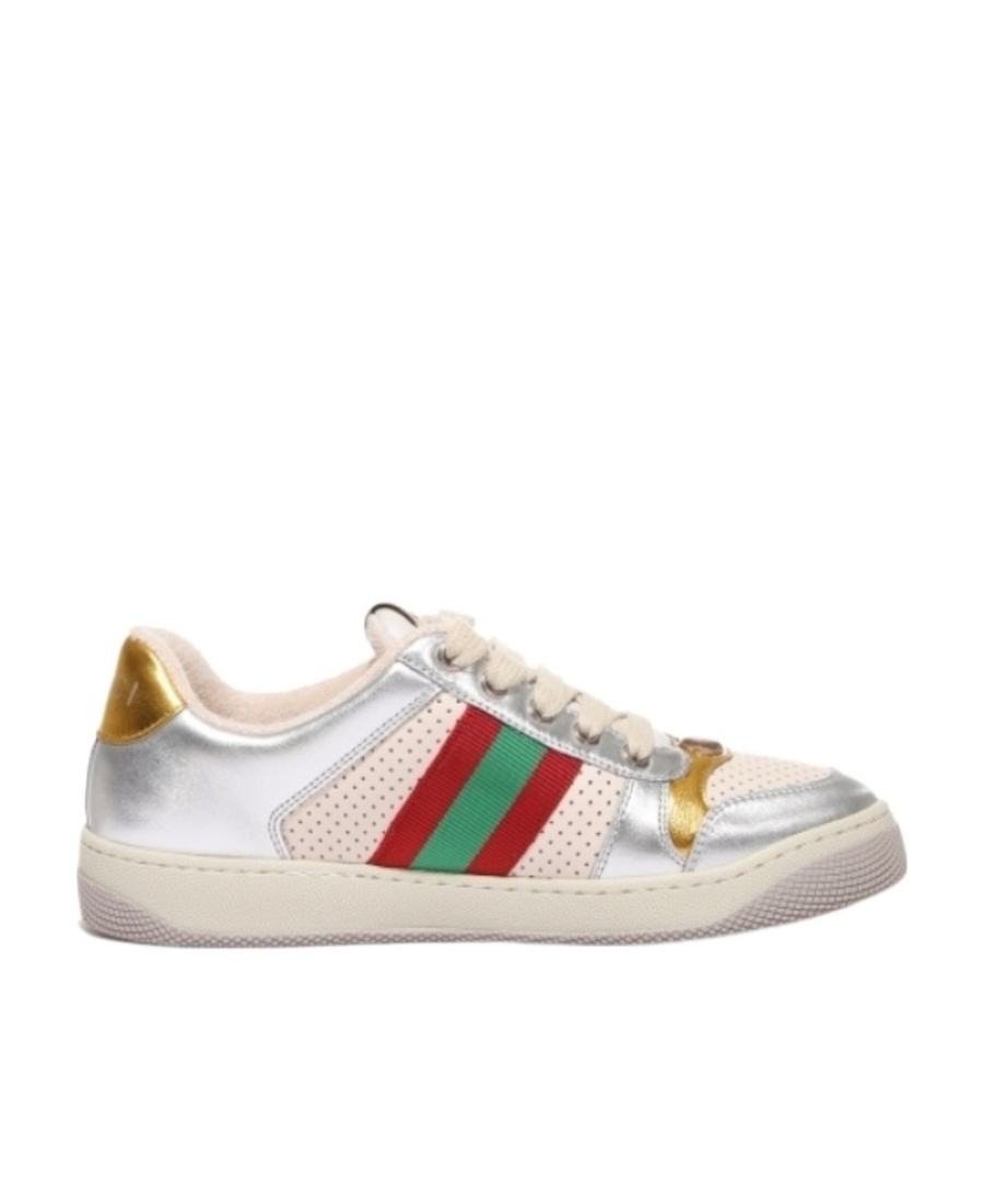 Gucci The Logo Is Tied With Low-top Casual Sneakers In Nude