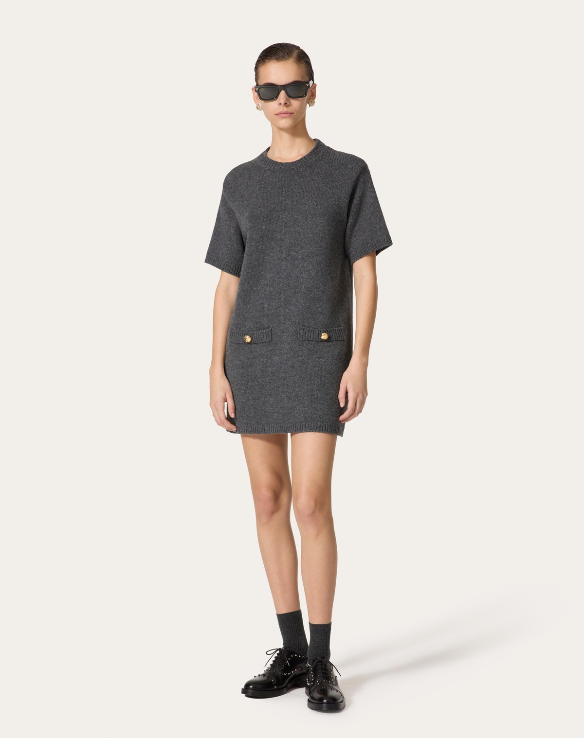 Valentino Virgin Wool Sweater Dress In Black