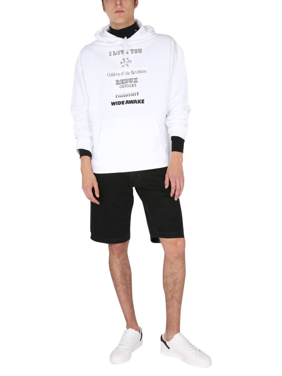 Raf Simons Classic Hoodie With Drawstring For Men In White