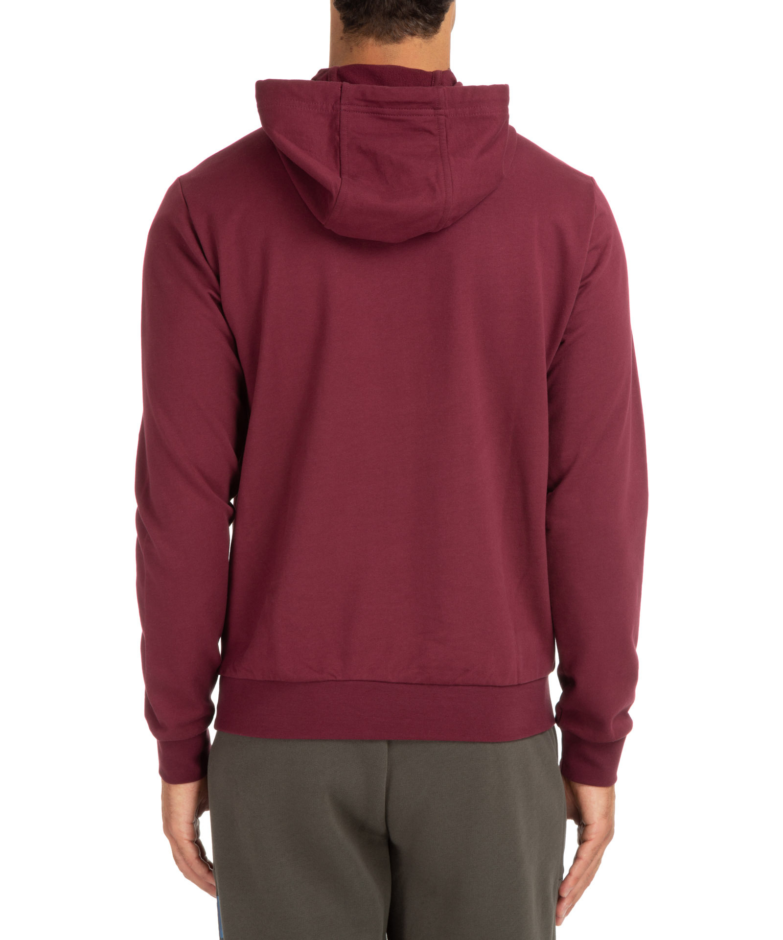Ea7 Logo Hooded Sweater In Red