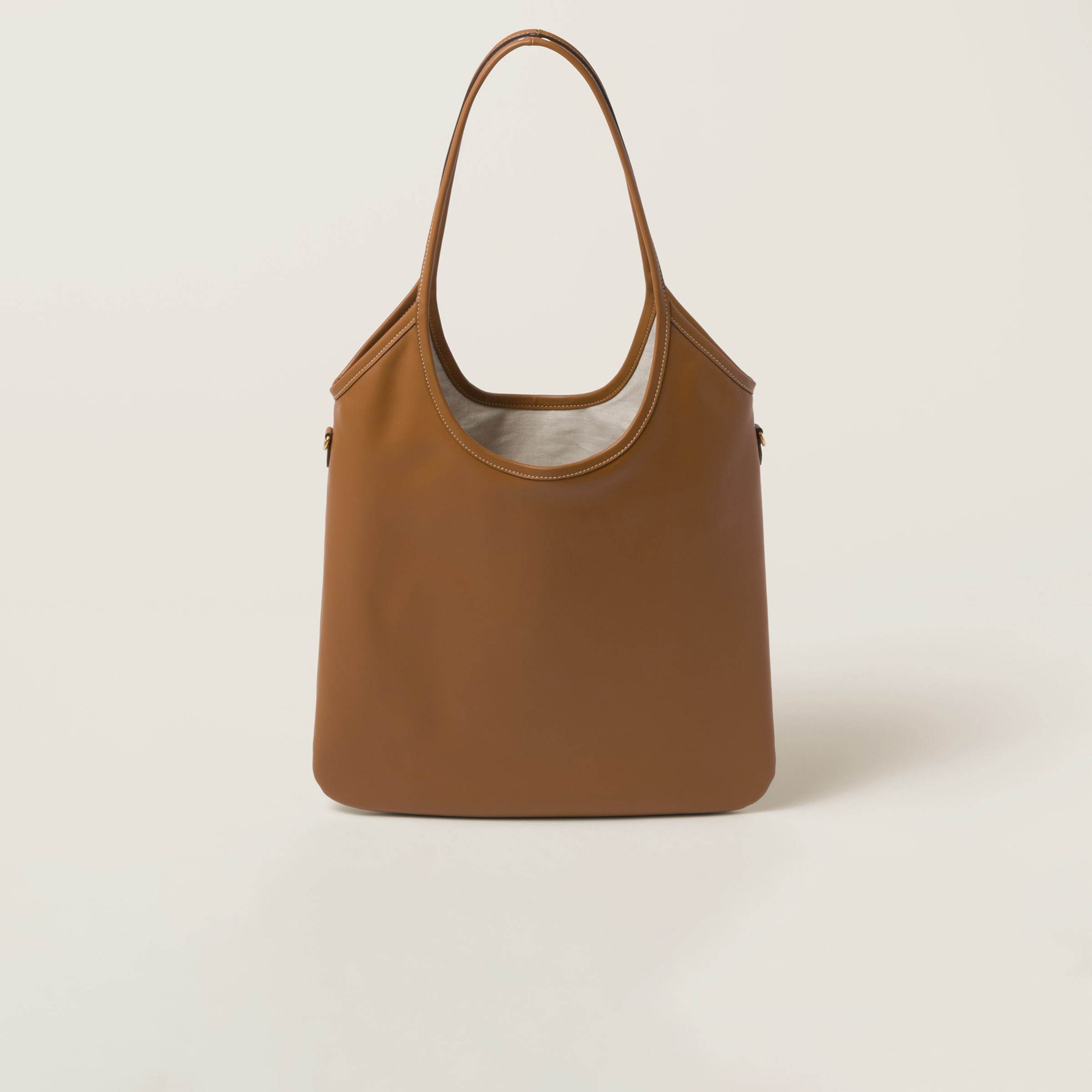 Miu Miu Ivy Shopper Mit Logo-applikation In Brown