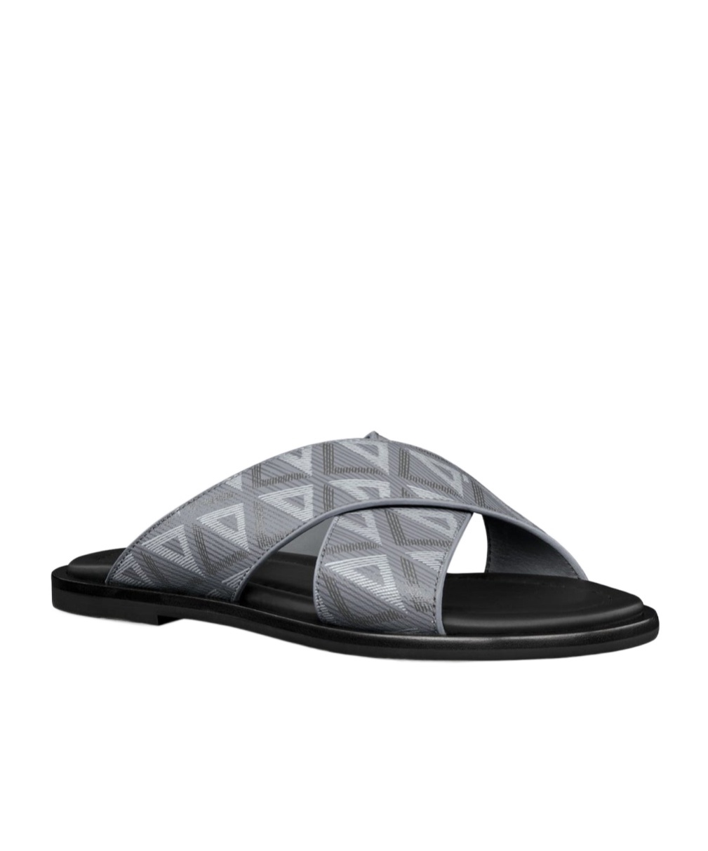 Dior Logo Slippers In Gray