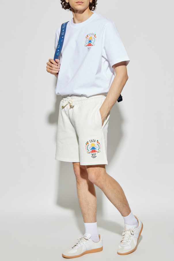 Casablanca Mens Casa Way Mountain Cotton-jersey Sweat Shorts