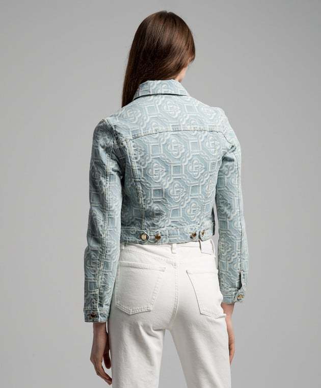 Casablanca Blue Button Denim Jacket In Blue
