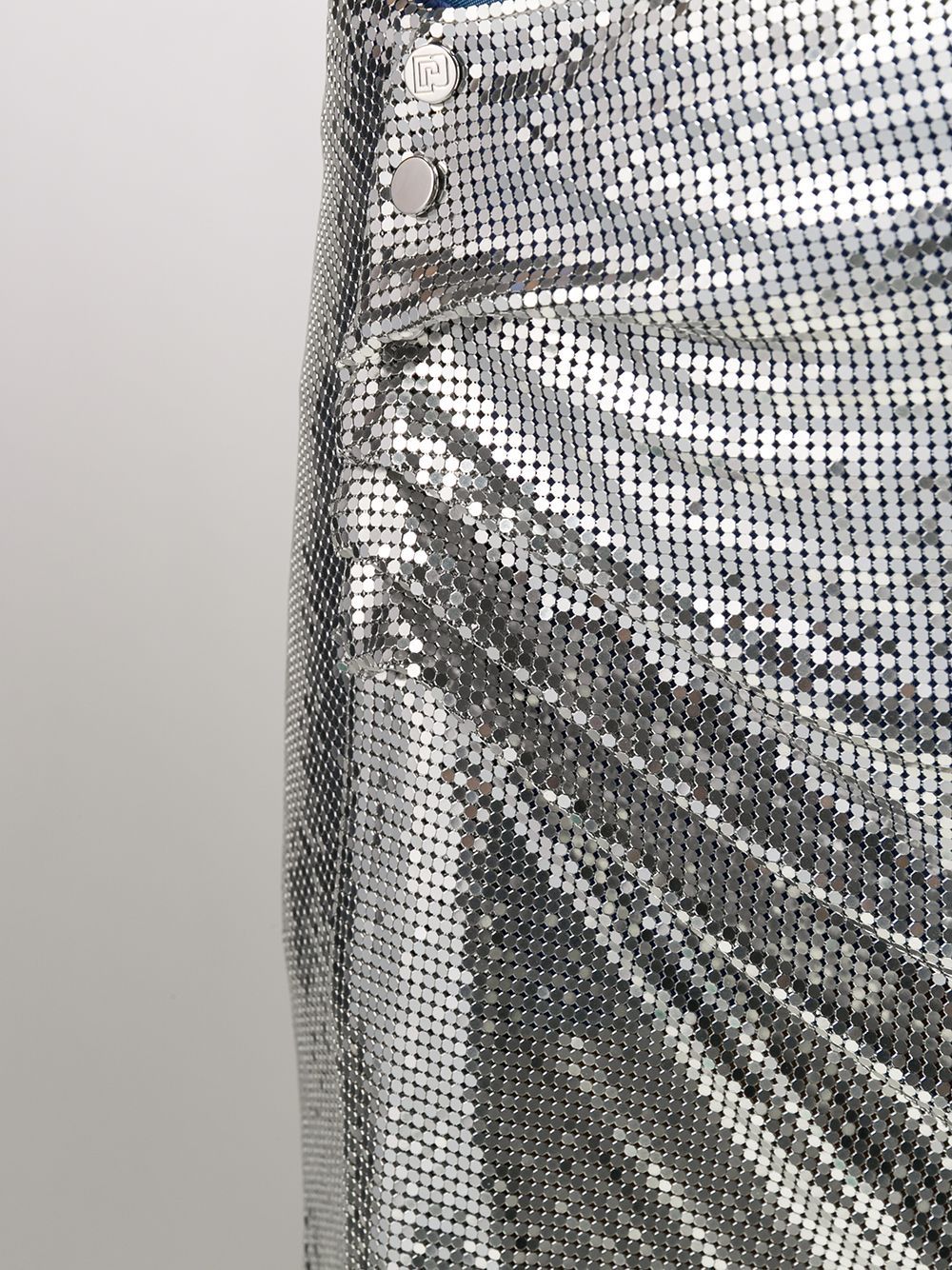 Rabanne Chainmail Ruched Skirt In Gray