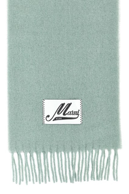 Marni Logo Patch Scarf In Green