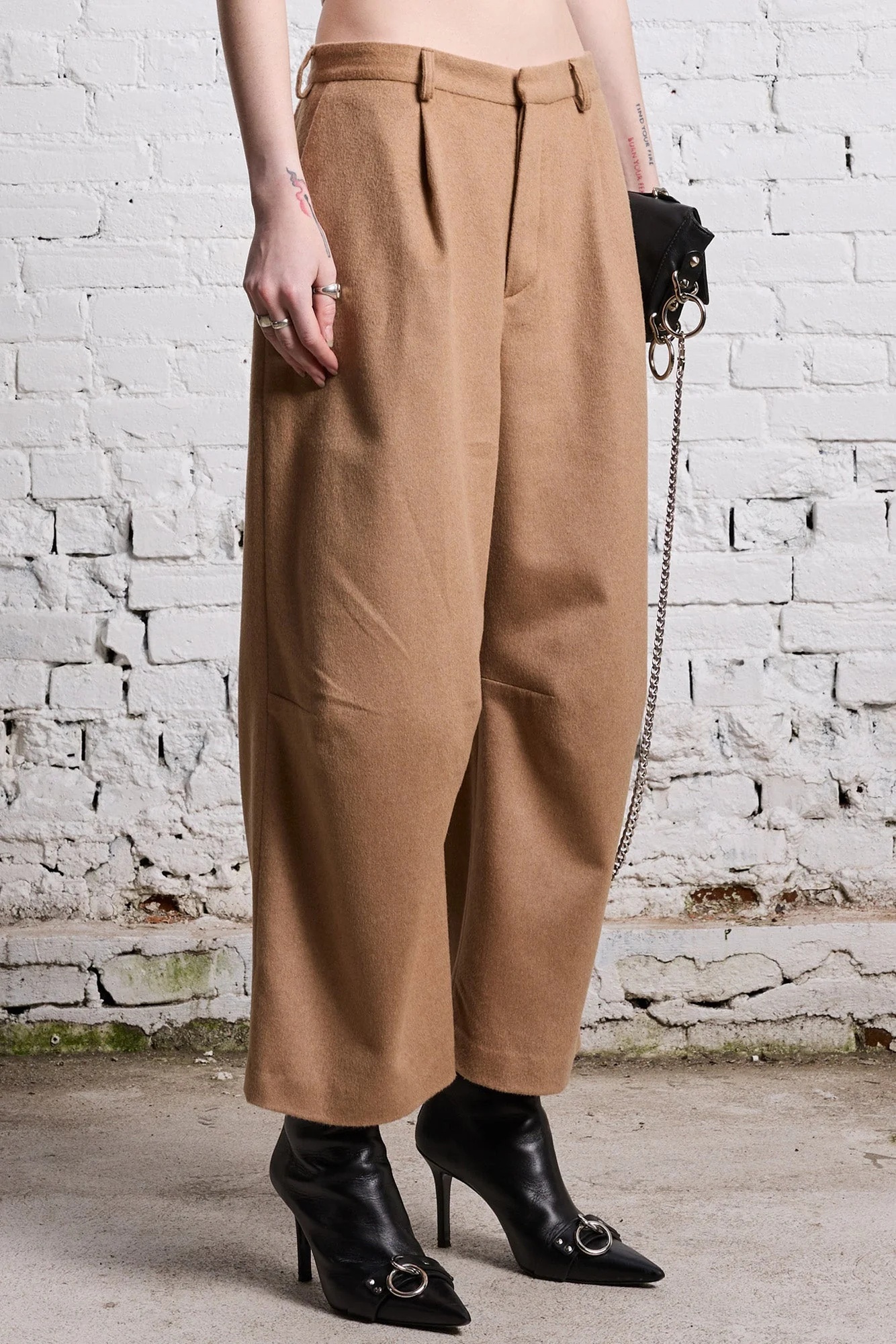 R13 Belt Ring Wool Casual Pants In Multicolor