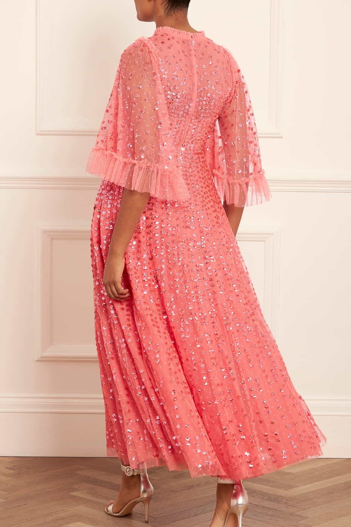 Needle & Thread Raindrop Sequins-embellished Gown In Pink