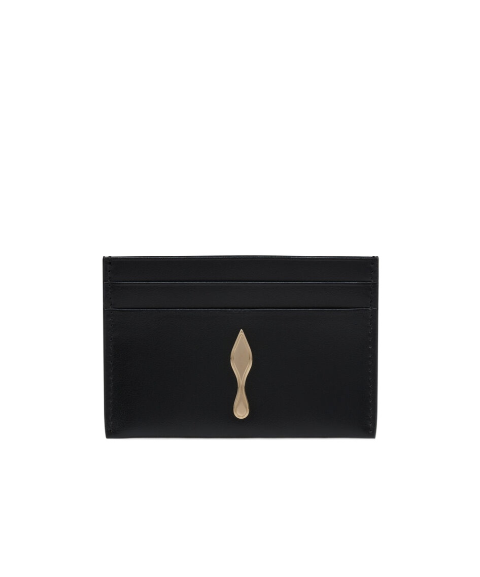 Christian Louboutin Bettina Leather Card Holder In Black