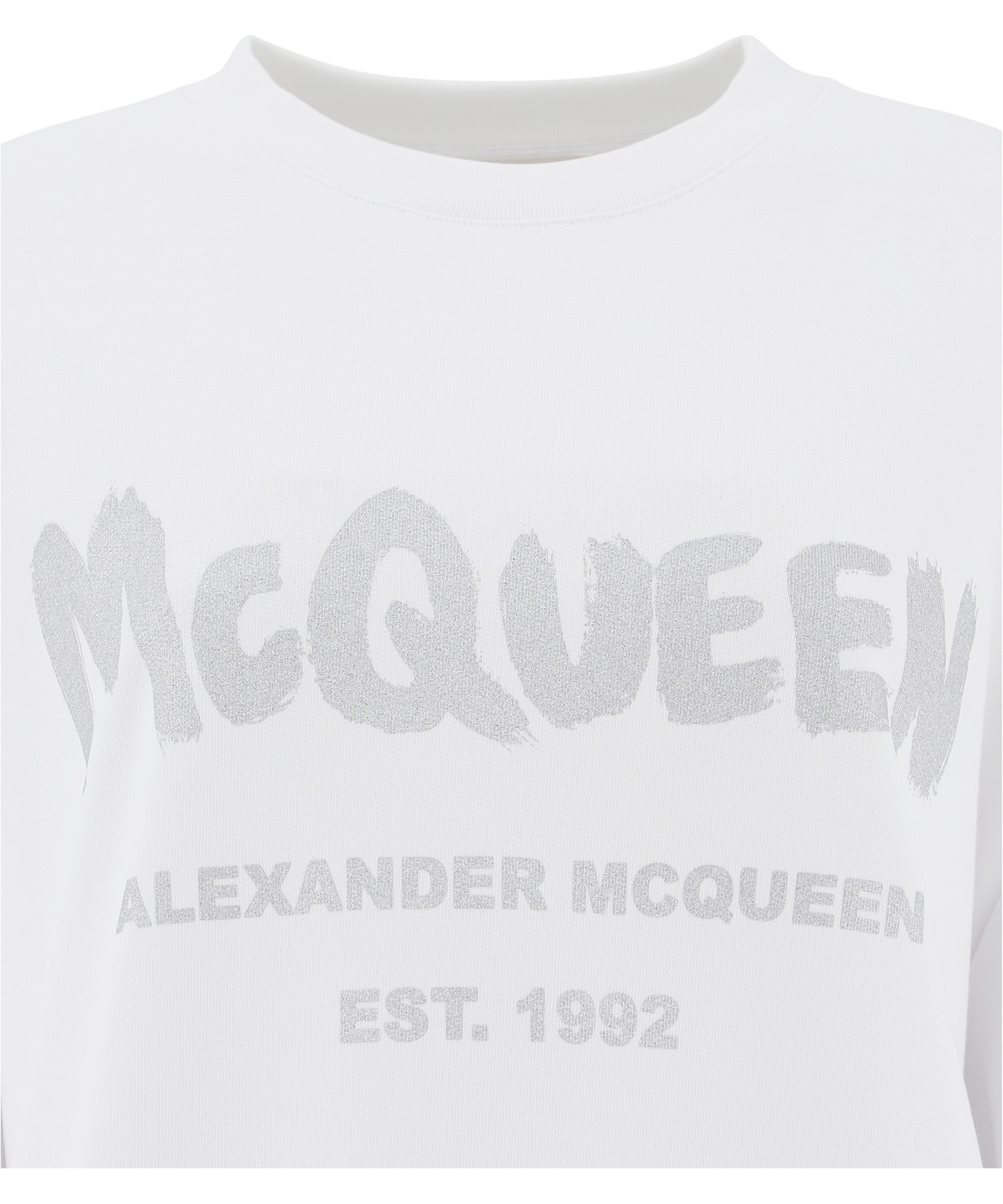 Alexander Mcqueen Logo-print Crew-neck Sweatshirt In White