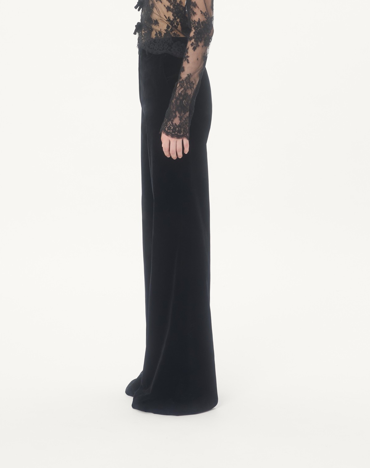 Valentino Velvet Track Pants In Black