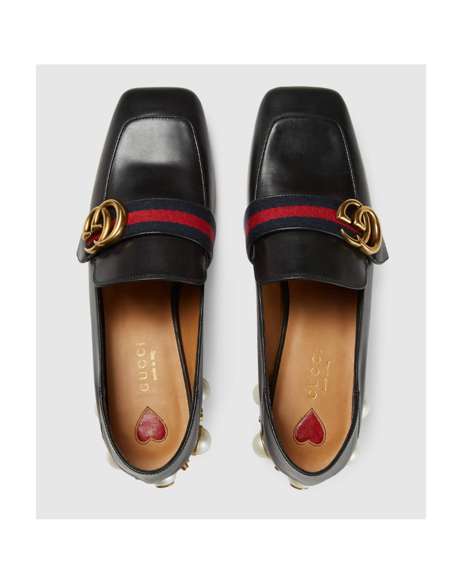 Gucci Mid-heel Leather Loafer In Black