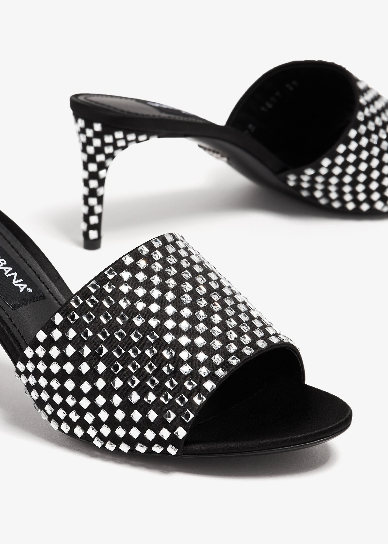 Dolce & Gabbana Keira 65 Rhinestone Embellished Mules In Black