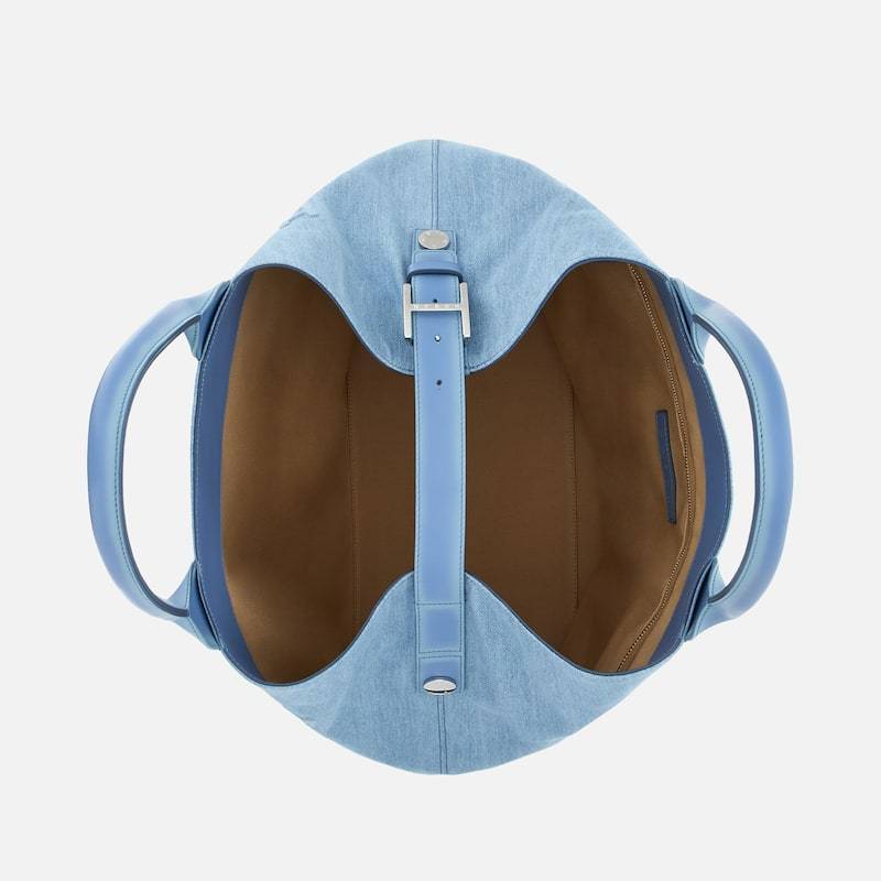 Hogan Large Script Tote Bag In Blue