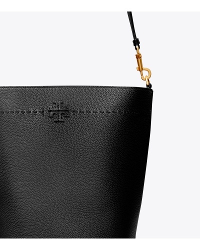 TORY BURCH MCGRAW EMBOSSED-LOGO BUCKET BAG