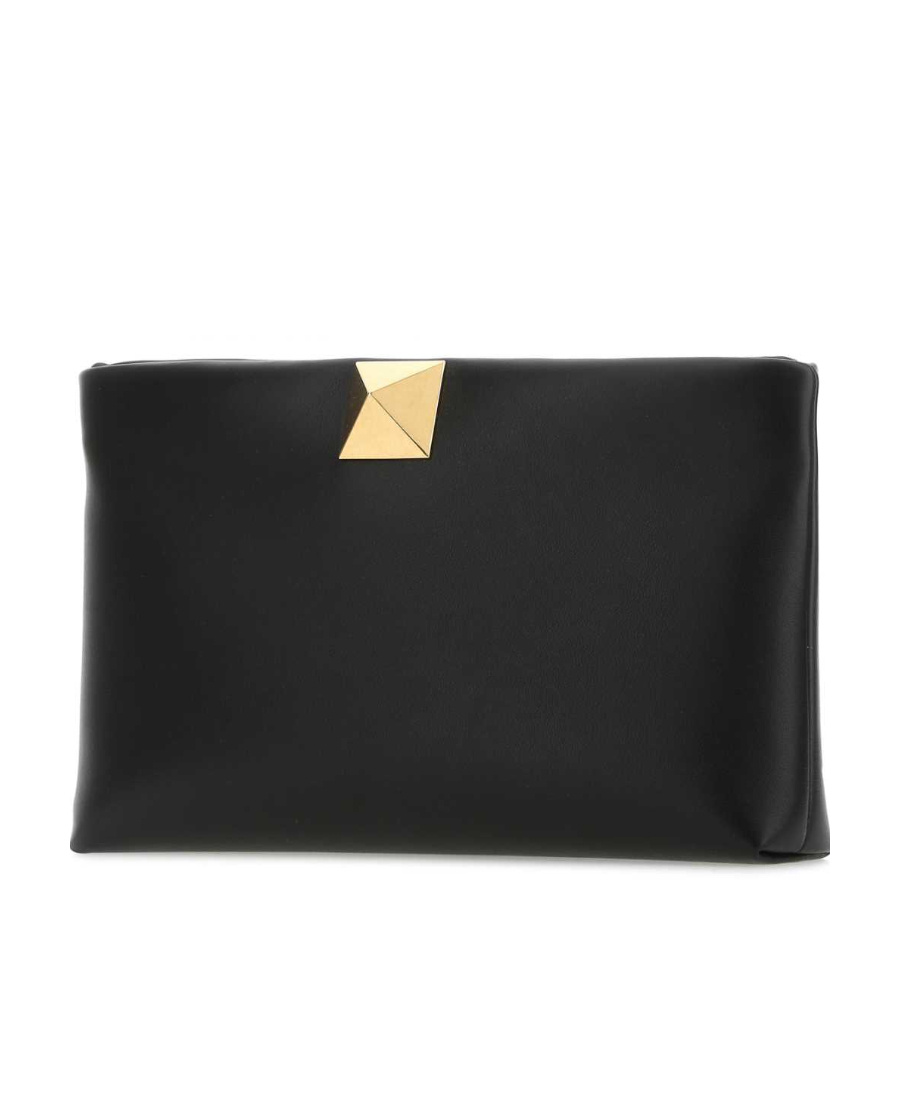 Shop Valentino One Stud Soft Clutch Bag In Black