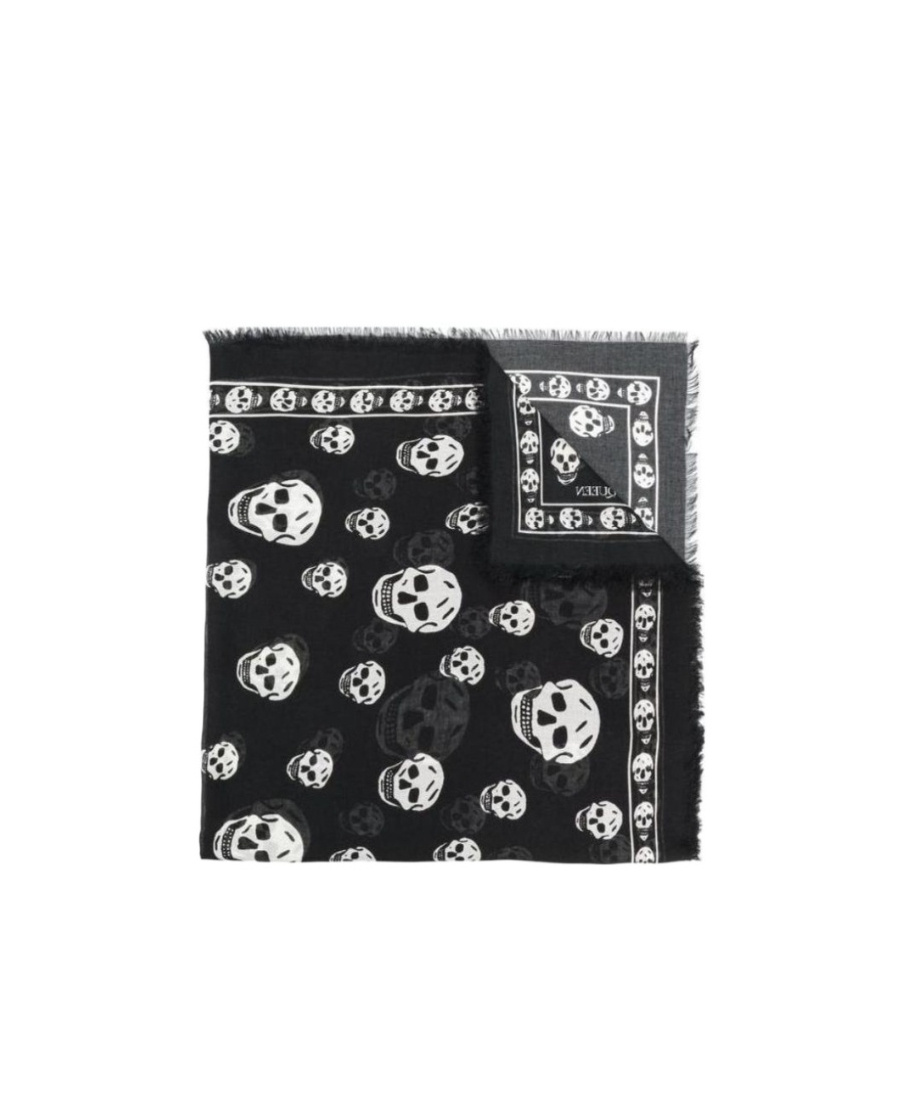 Alexander Mcqueen All-over Skull Motif Scarf In Black