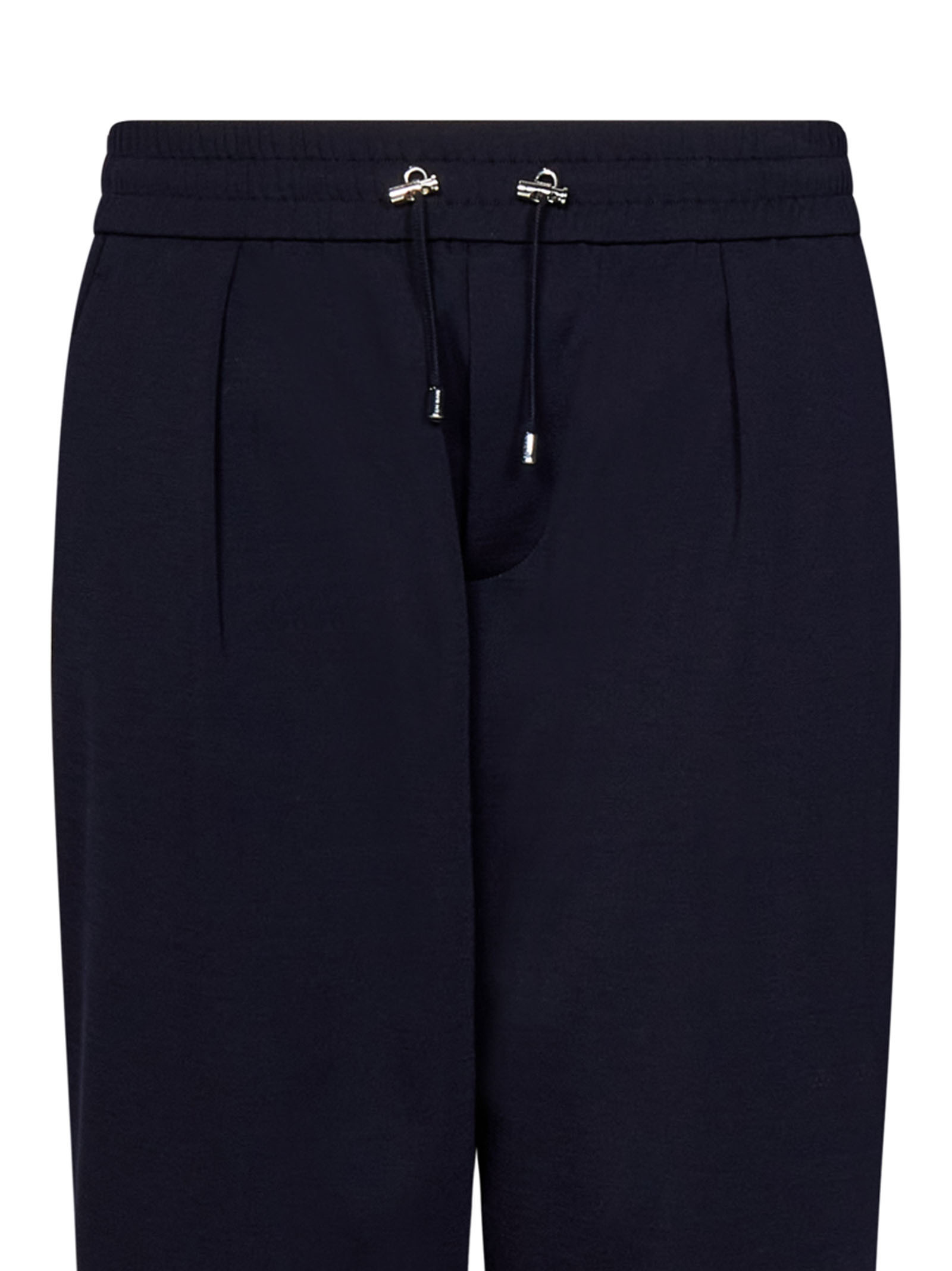 Balmain Embossed-button Drawstring-waist Trousers In Black