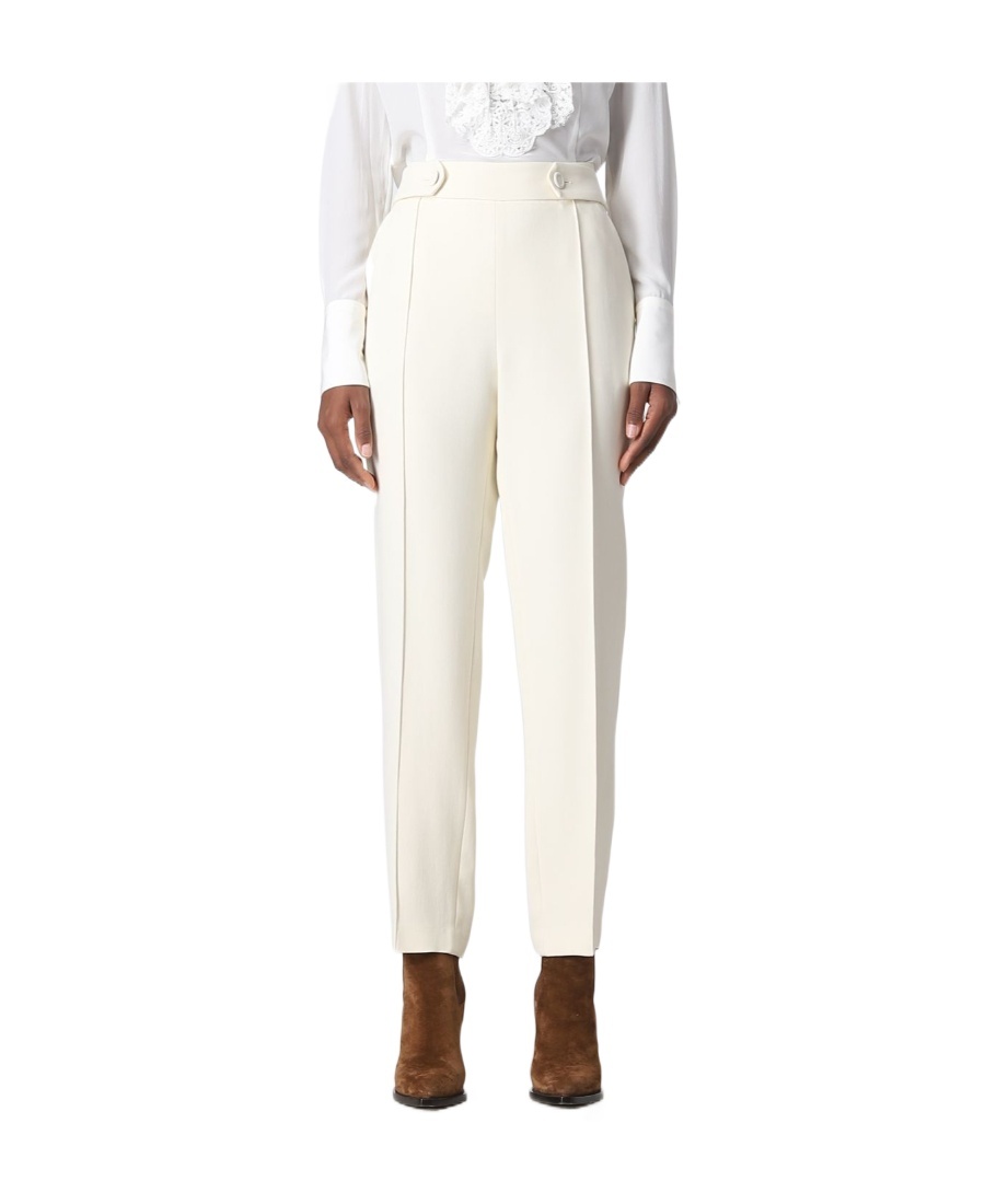 Ermanno Scervino High-waisted Tapered Trousers In White