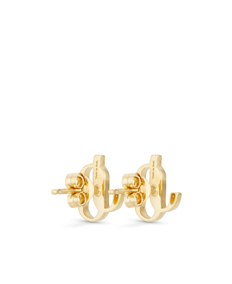 Jimmy Choo Womens Jc Logo-embellished Gold-toned Brass Stud Earrings In Yellow