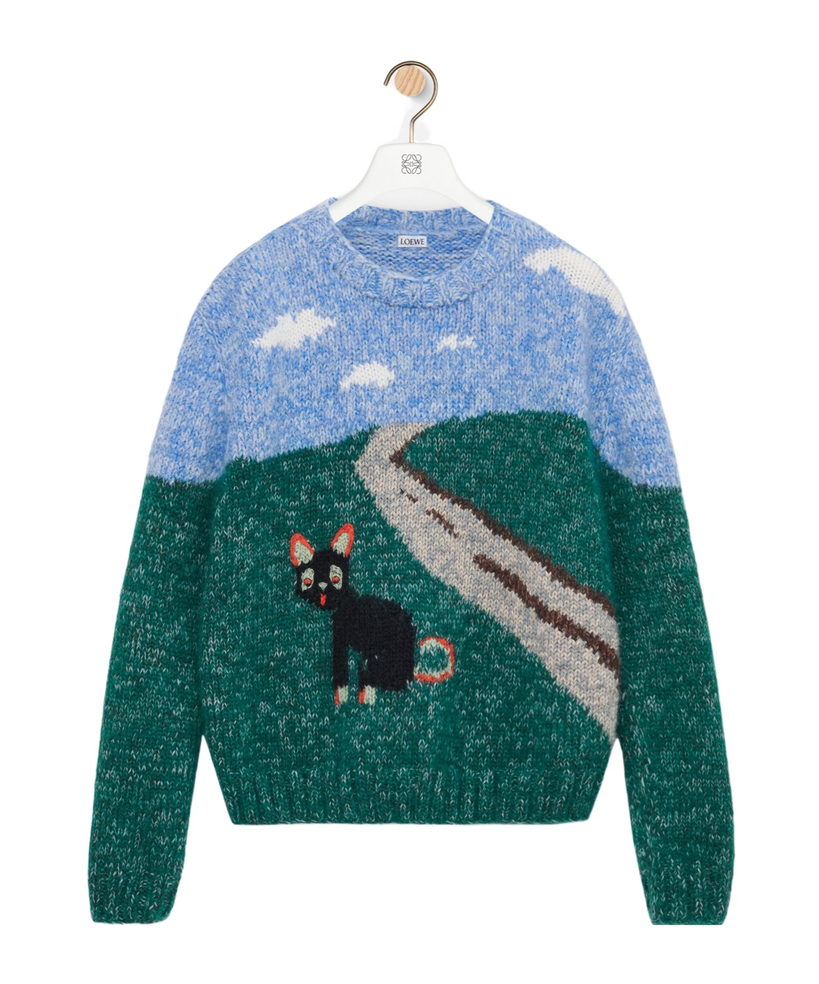 Loewe Sweater In Wool And Mohair In Blue