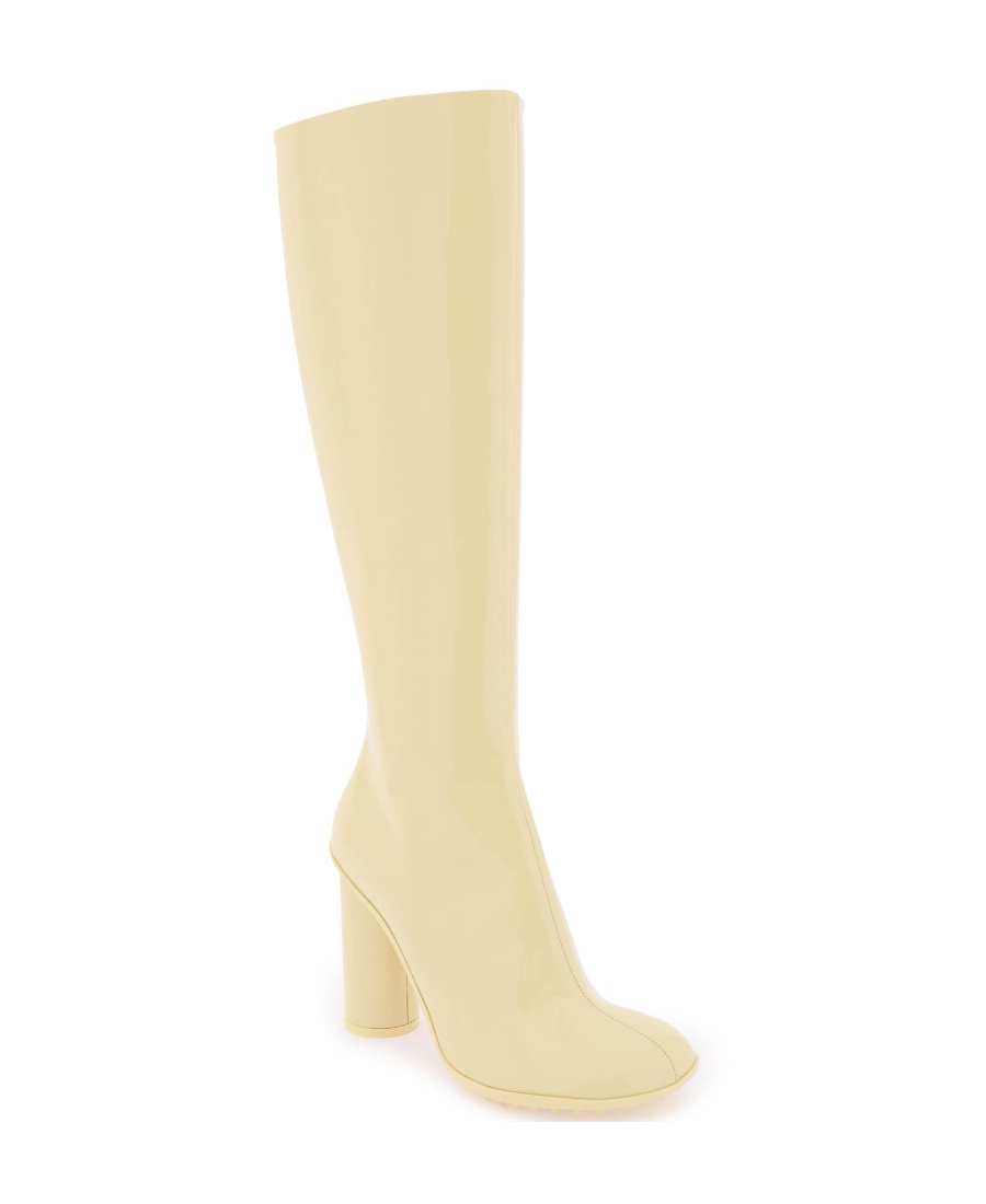 Bottega Veneta Round-headed High-heeled Boots In Nude