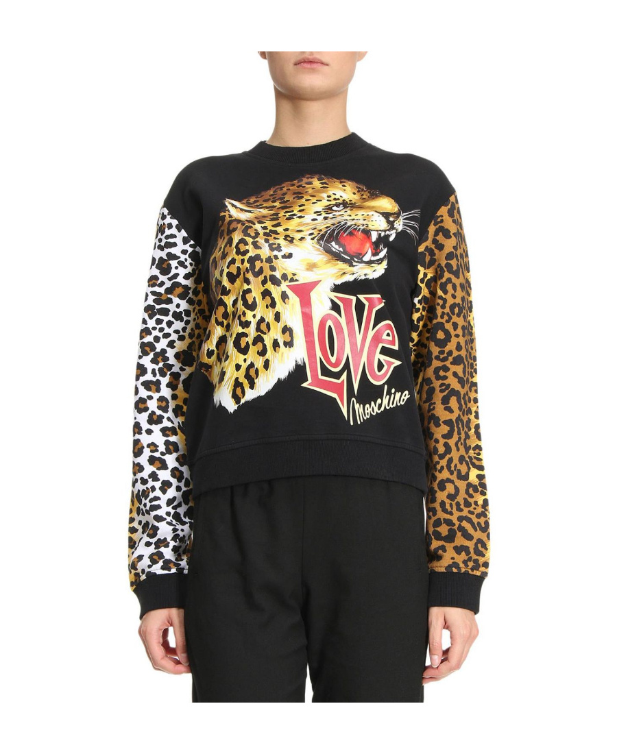 Moschino Printed Sweater In Black
