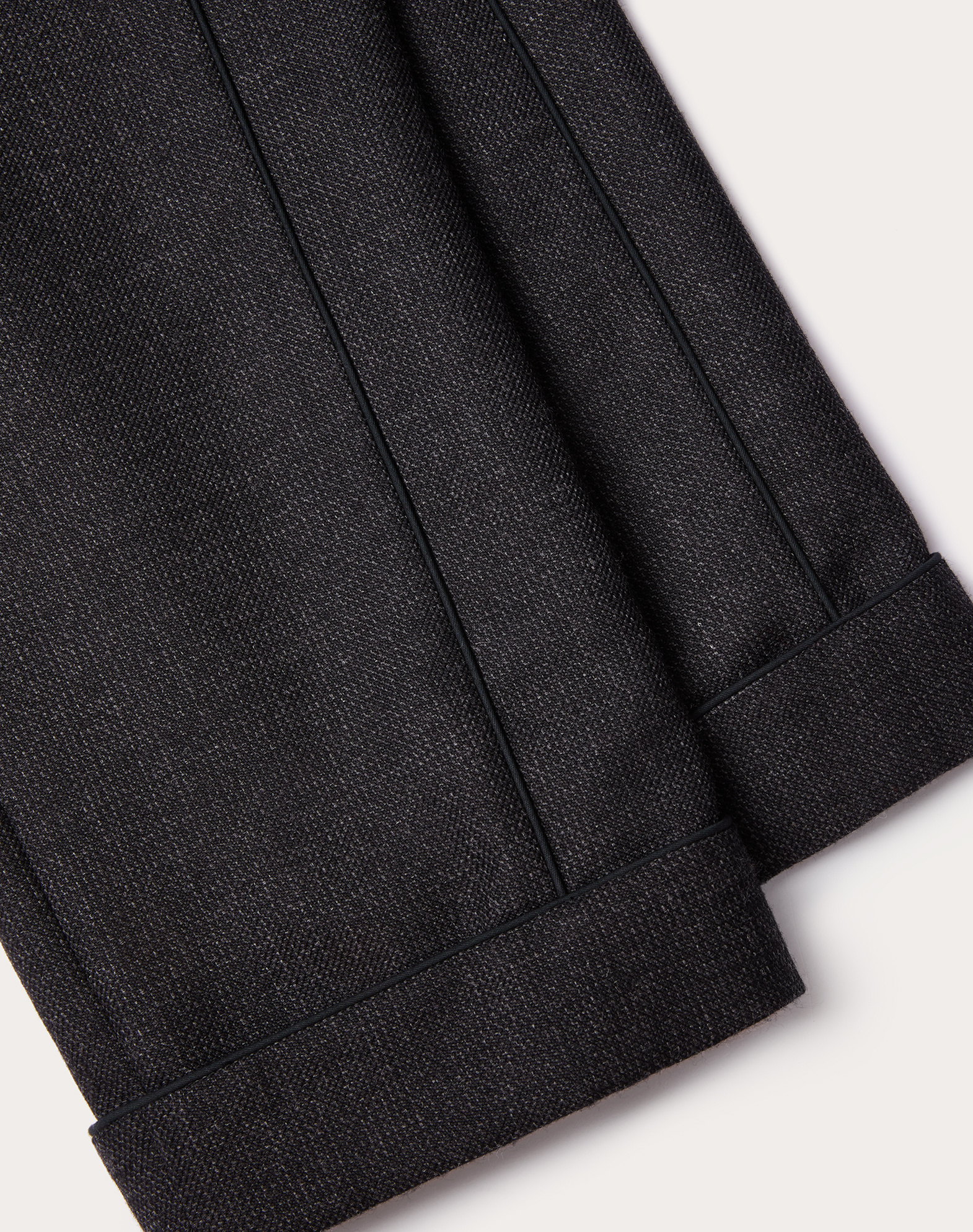 Valentino Black Wool Jeans & Pant In Gray