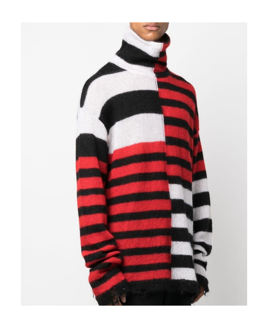 Balmain Patchwork Striped Turtleneck In Multicolor