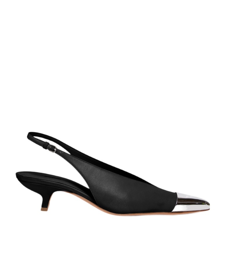 Sportmax Metal Pointed Open-heeled Shoes In Black