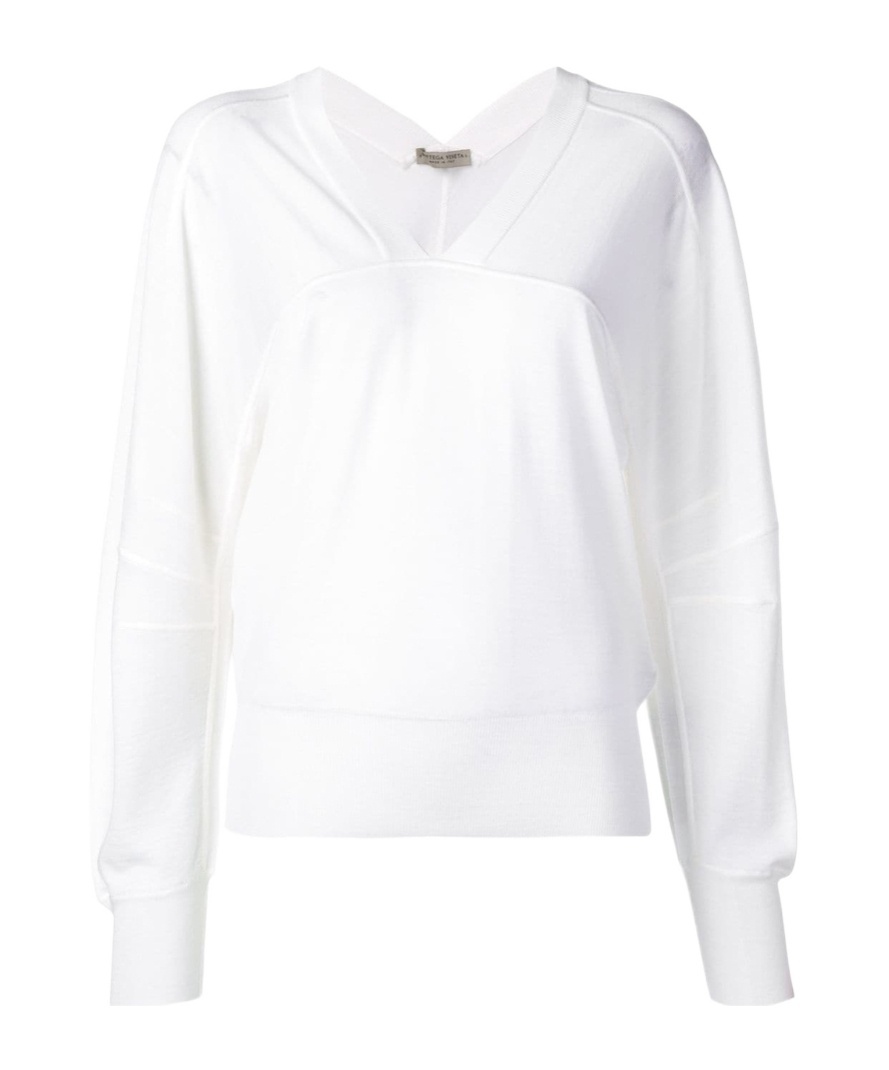 Bottega Veneta V-neck Sweater In White