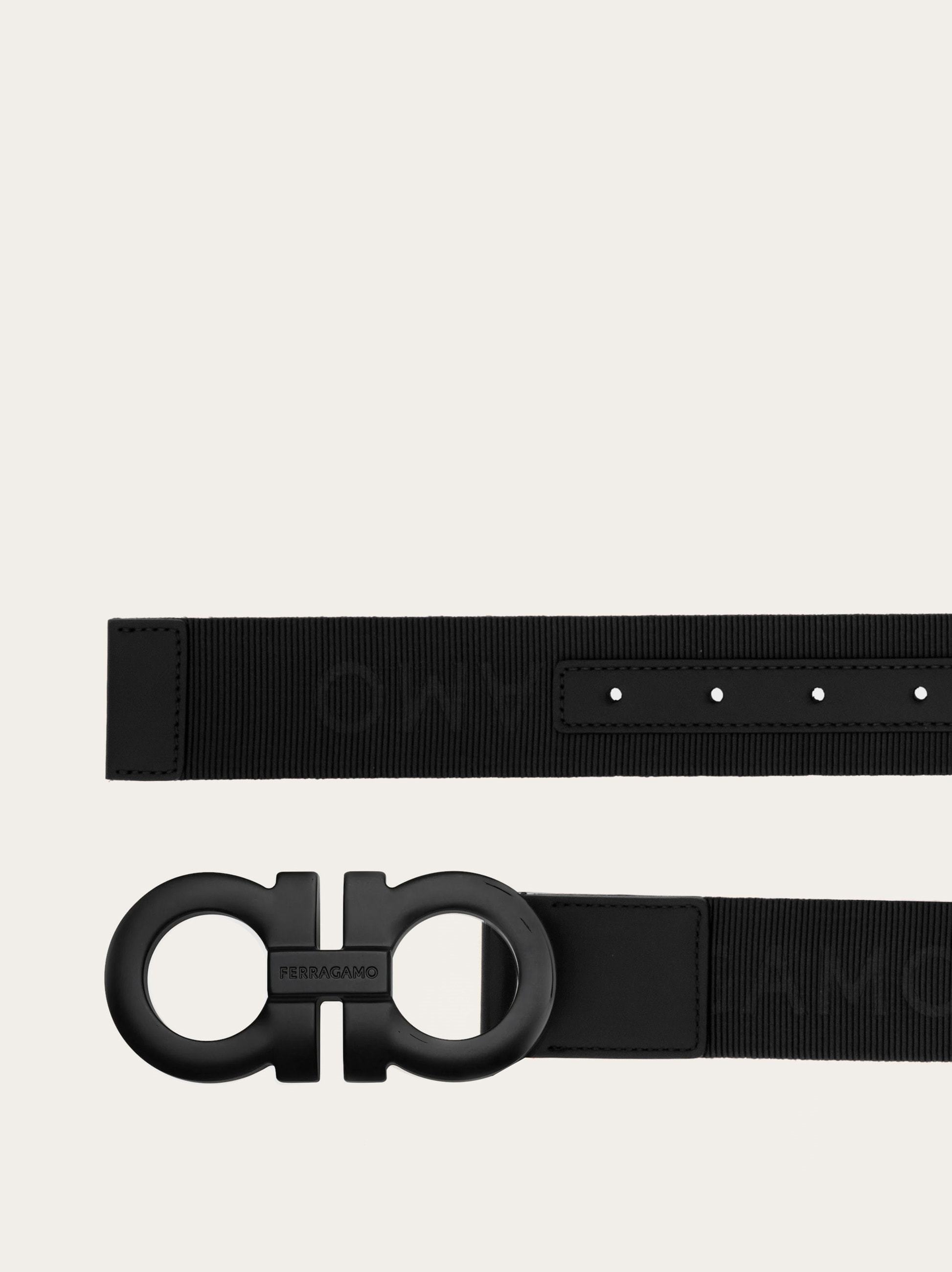 Ferragamo Double-sided Adjustable Gancini Belt In Black