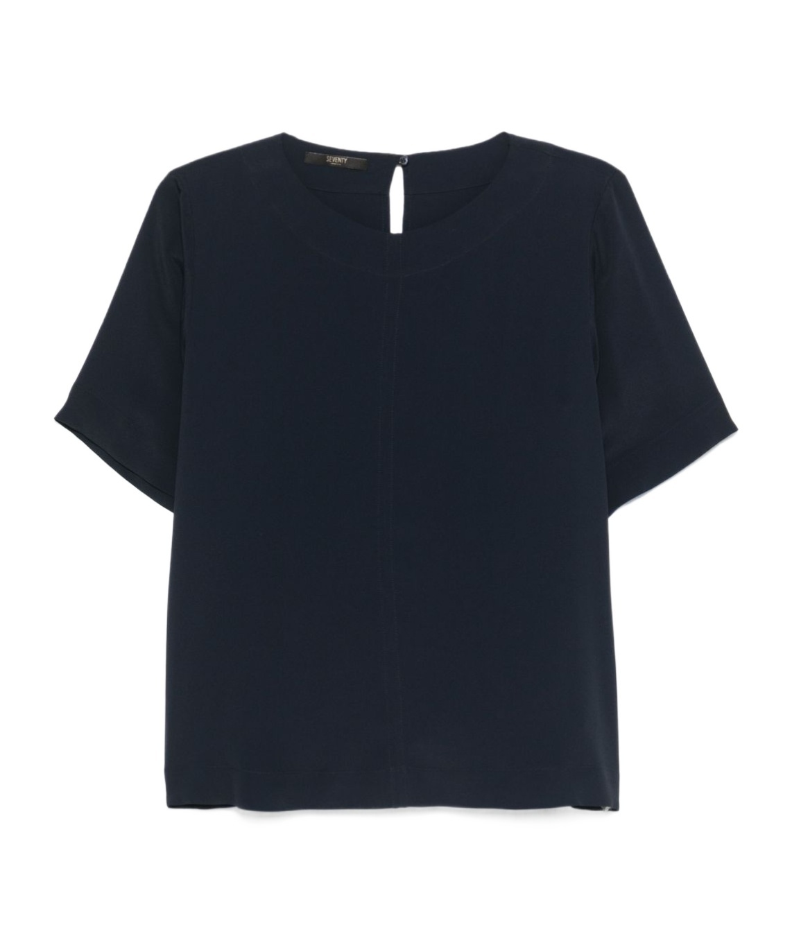 Seventy Navy Blue Blouse With Short Sleeves In Black
