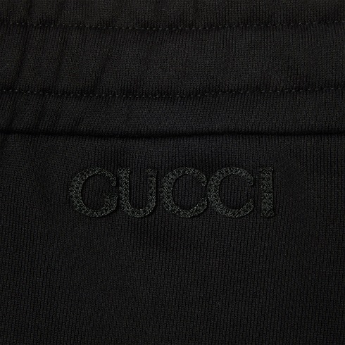 Gucci Cotton Fleece Jogging Pant In Black