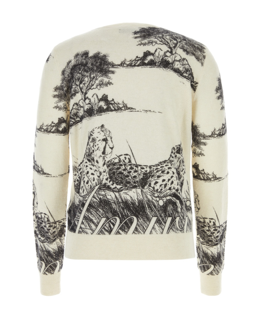 Amiri Graphic-print Wool Jumper In Nude