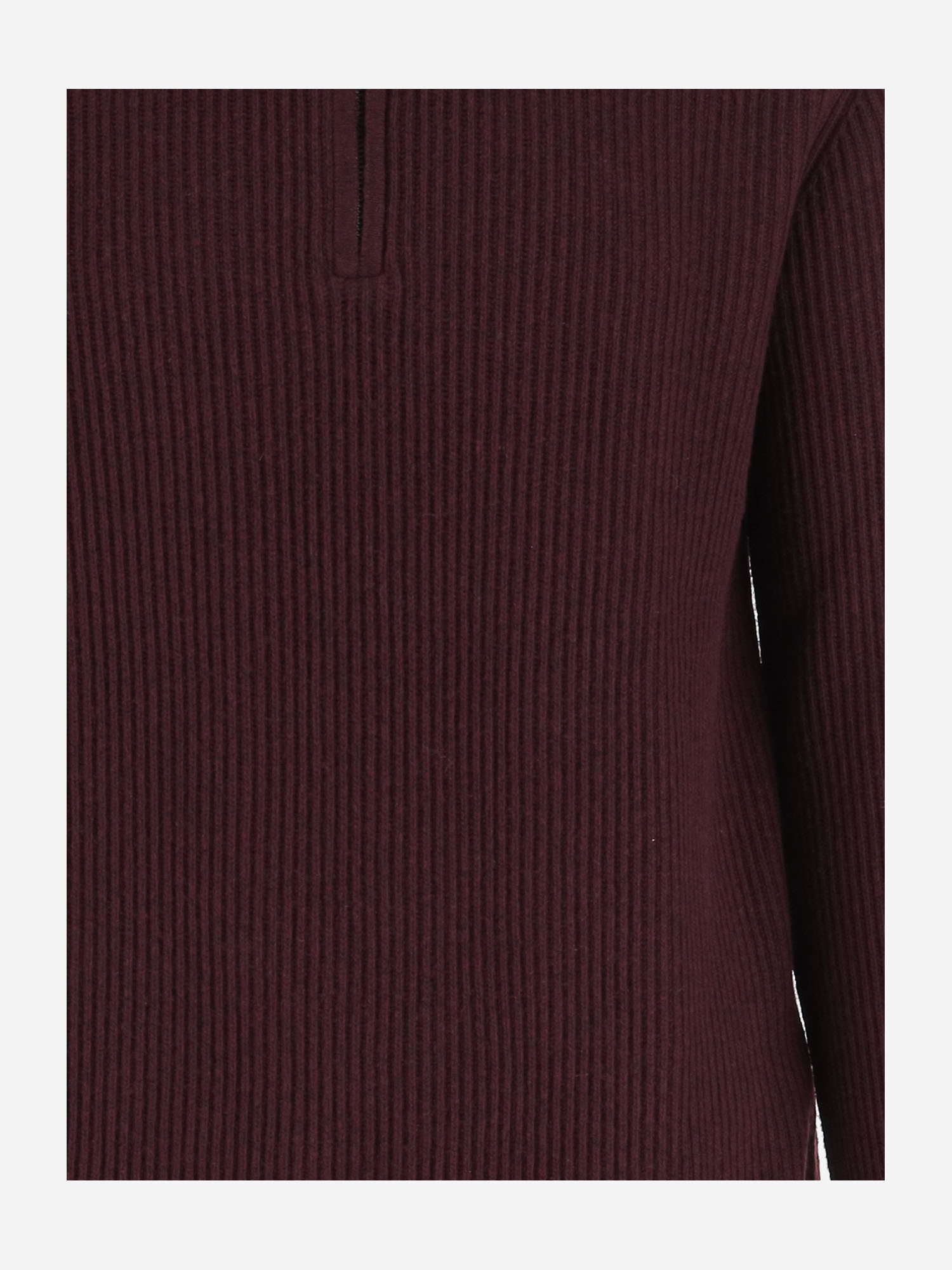 Woolrich Bordeaux Wool Blend Sweater With Front Zipper And Rib Knitting In Brown