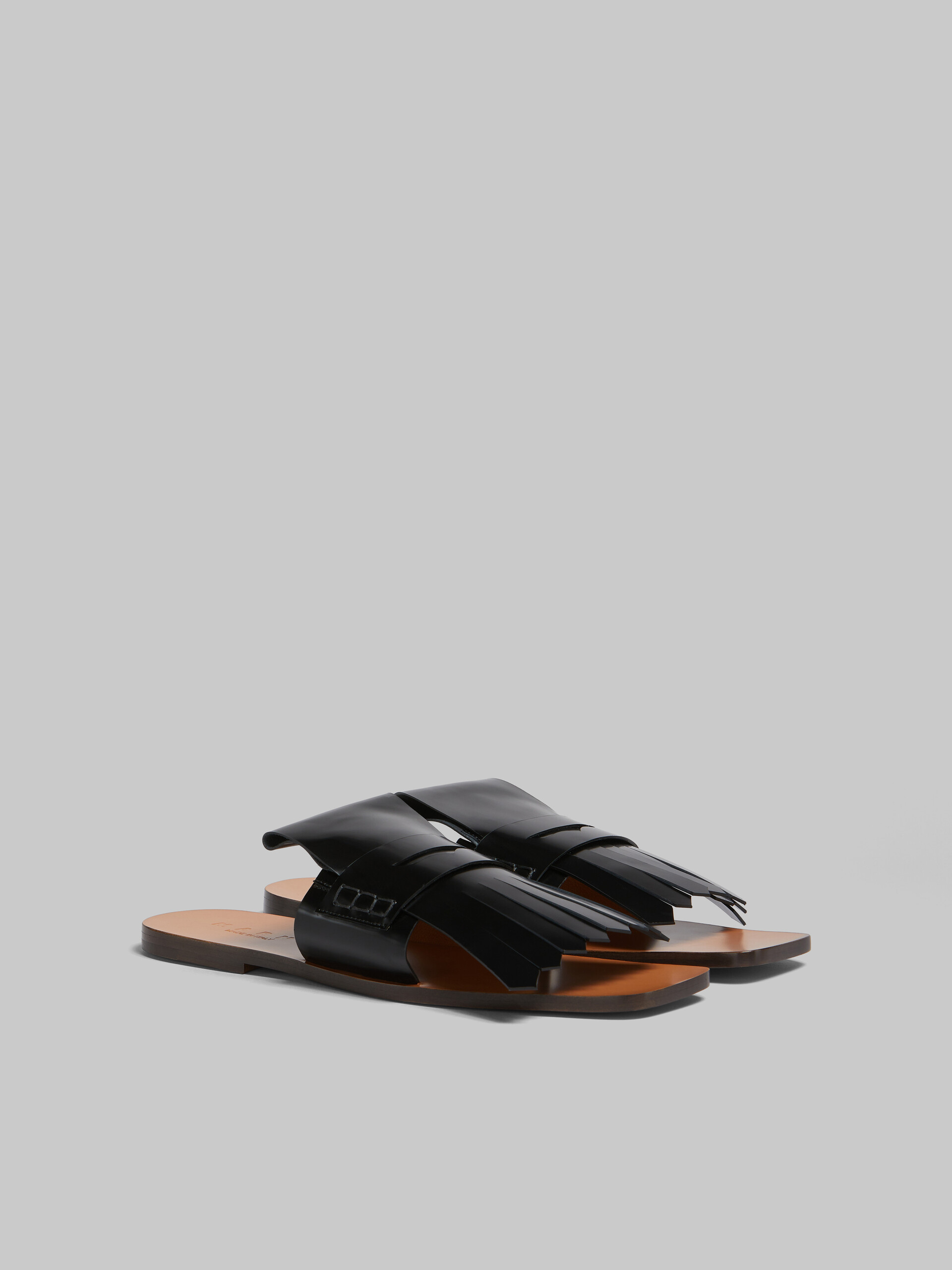 Marni Bambi Square-toe Leather Sandals In Black