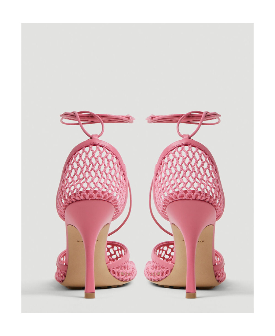 Bottega Veneta Stretch Lace Sandals In Pink