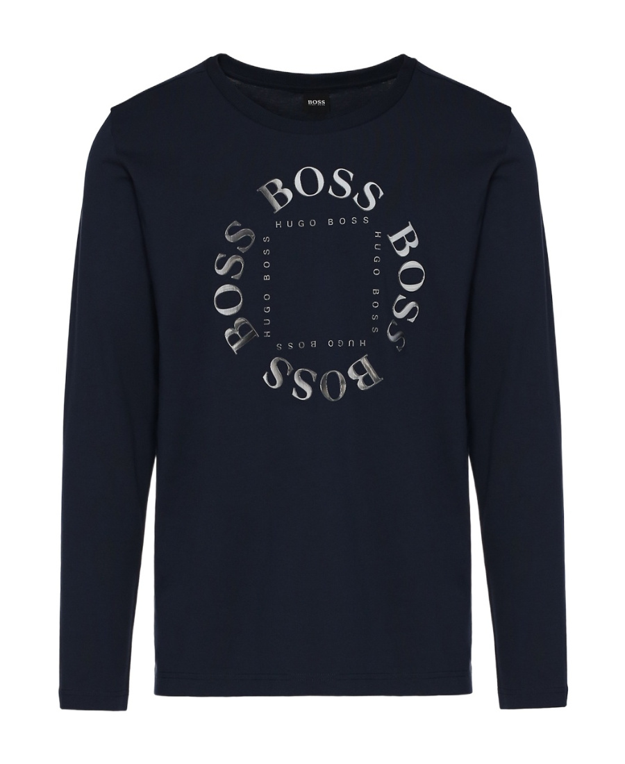Hugo Boss T-shirt With Round Neck And Long Sleeves In Black
