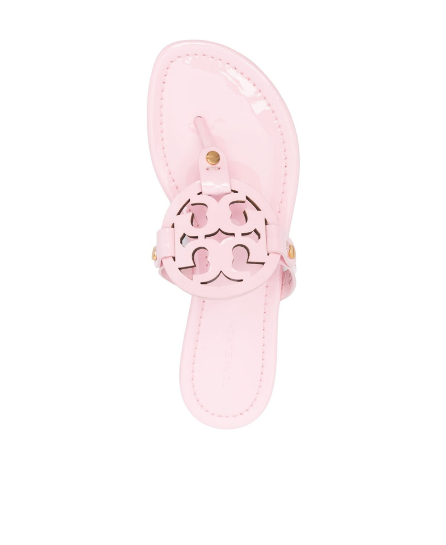 Tory Burch Cut-out Leather Flip Flops In Pink