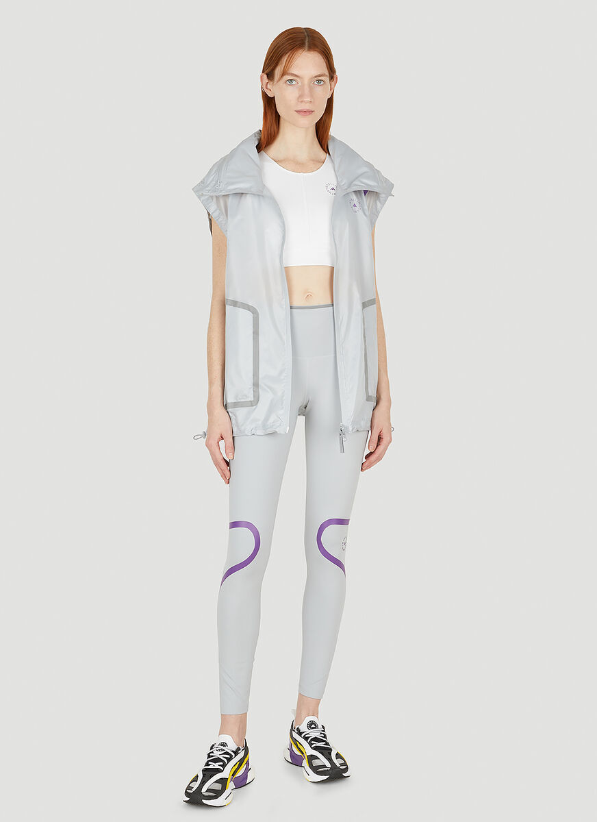 Shop Adidas By Stella Mccartney Logo-print Racerback Crop Top In White