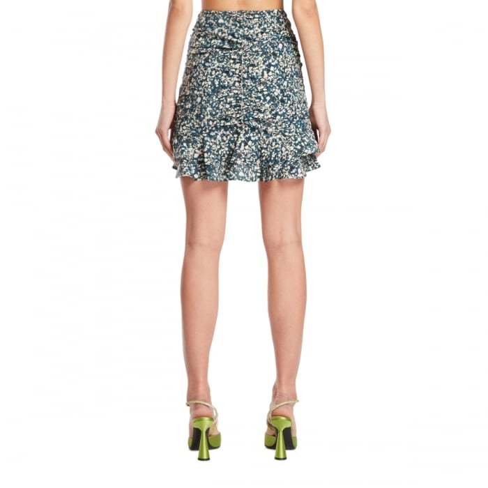 Isabel Marant Milendi Ruched Ruffle Mini Skirt In Nude
