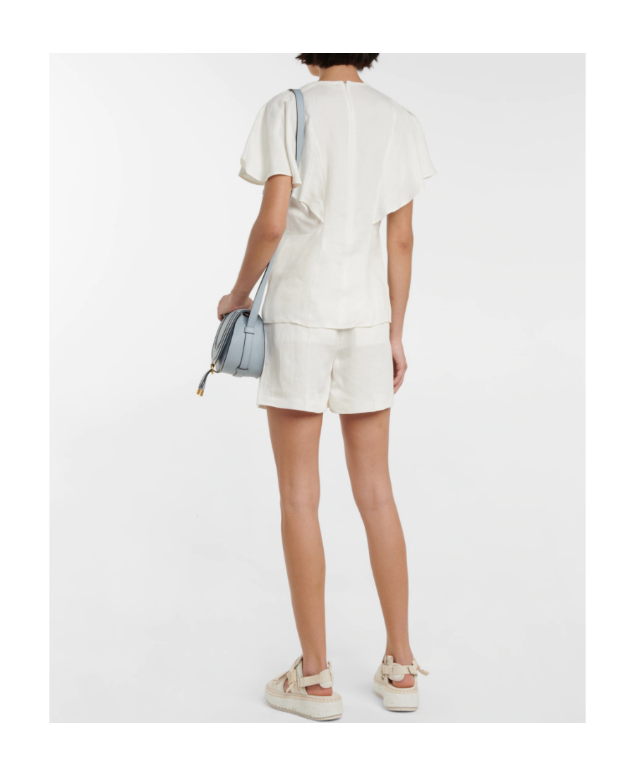 Chloé Lotus Leaf Sleeve Blouse In White