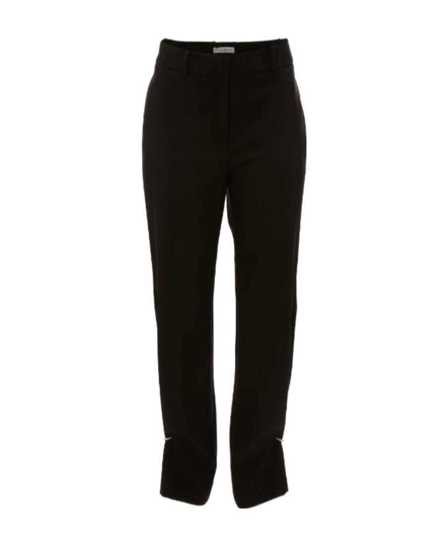 Jw Anderson Ring Detail Slim-leg Trousers In Black
