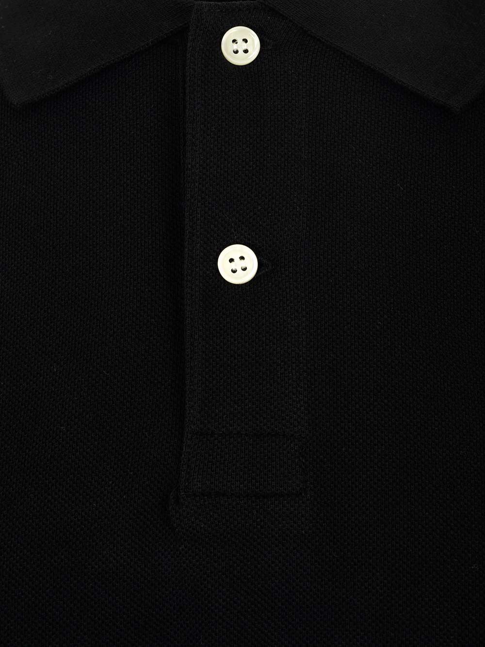 Comme Des Garçons Play Polo Shirt With Ribbed Collar And Straight Hem In Black