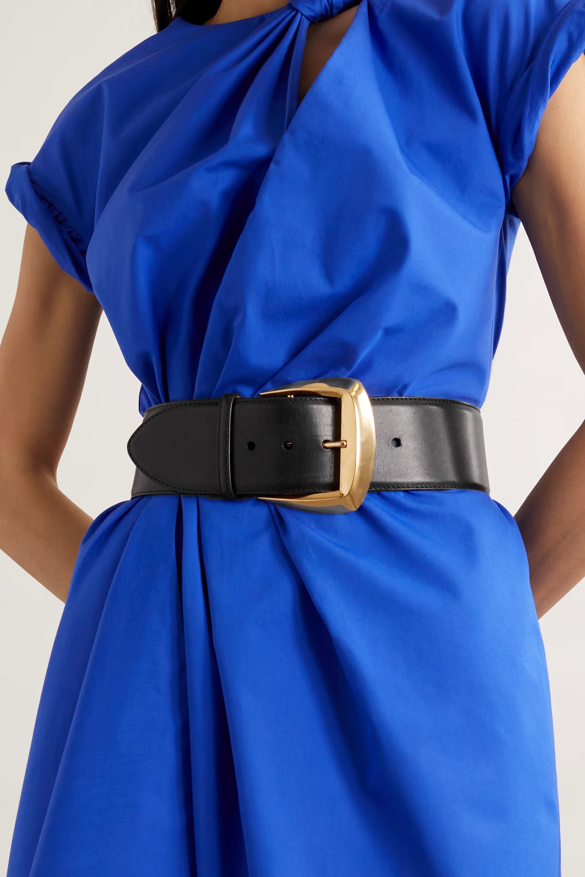 Alexander Mcqueen Adjustable Wide Band With Geometric Buckle In Black
