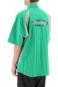 Ambush Oversized Cotton And Nylon Shirt In Green
