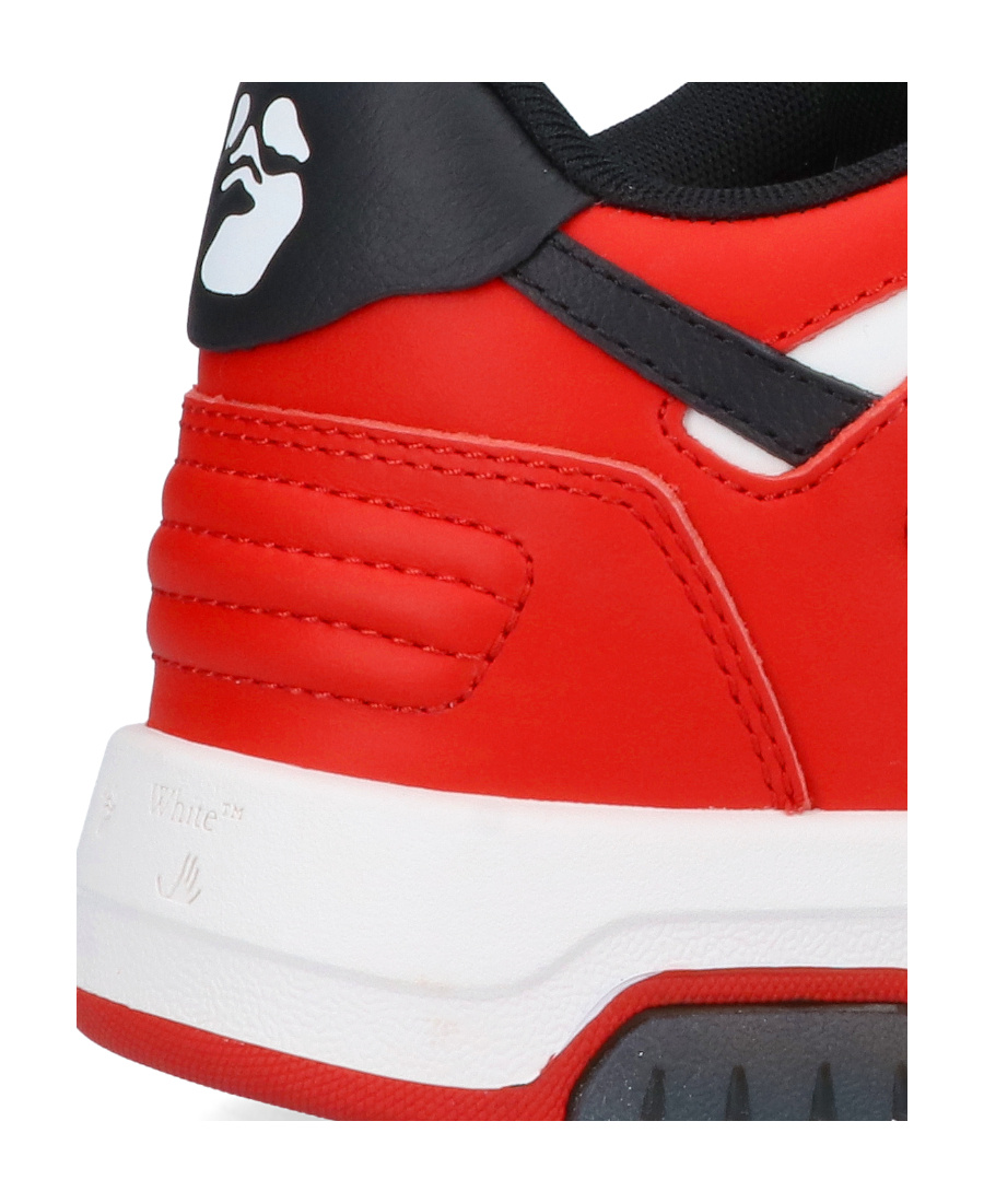 Off-white Round-headed Flat-soled Casual Shoes In Red