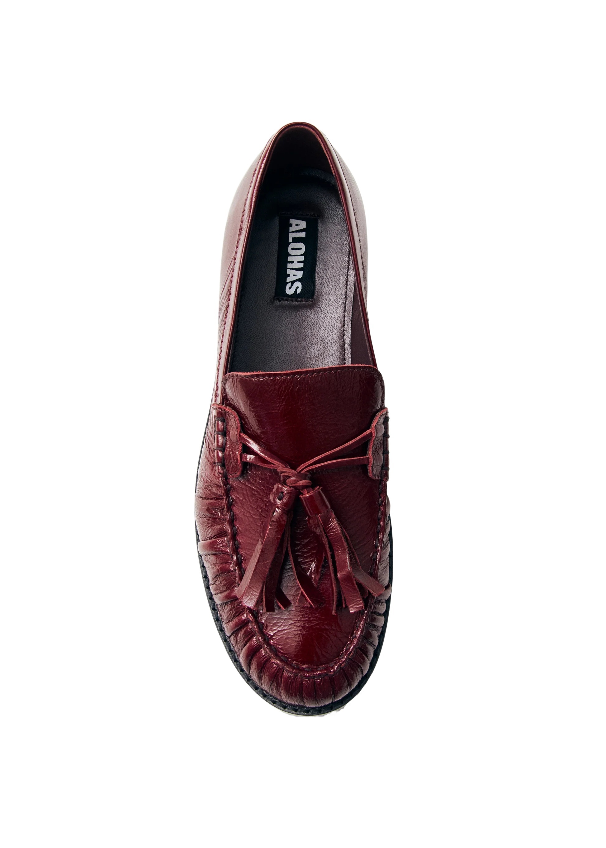 Alohas Marietta Leather Loafers In Burgundy